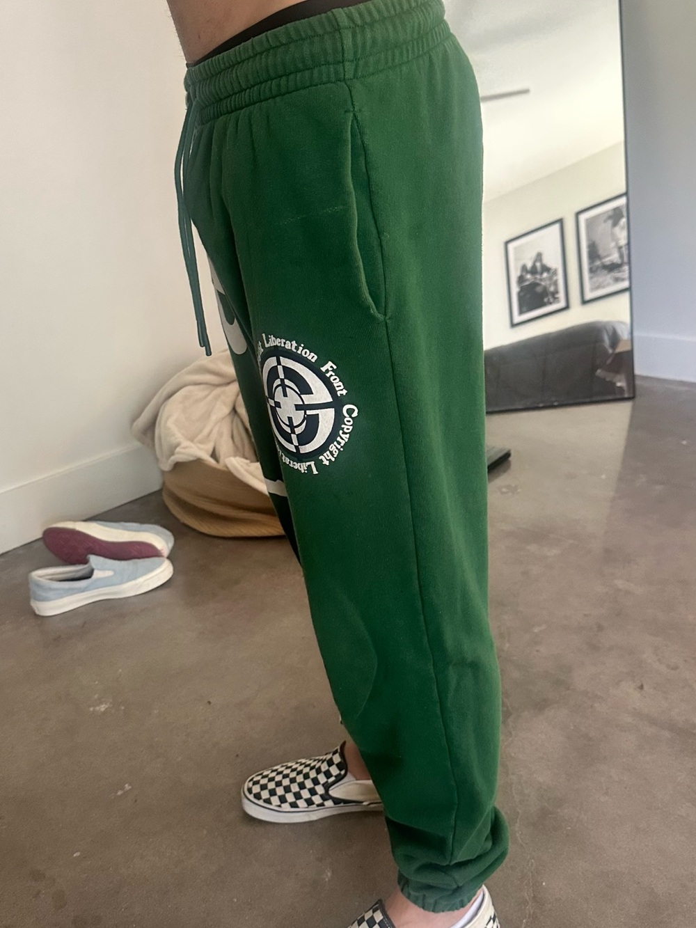 READYMADE Green Graphic Joggers with White Logo - Picture 6 of 10